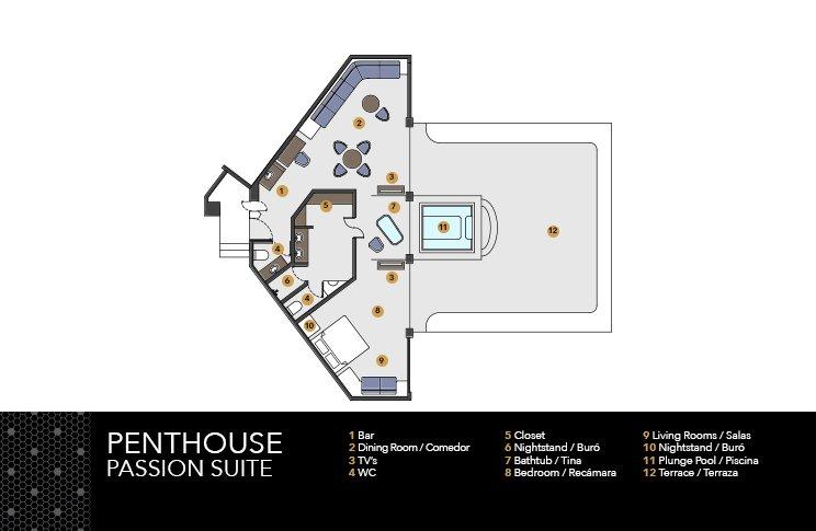 Penthouse passion suite plunge pool  Desire Pearl Riviera Maya Resort Puerto Morelos Penthouse passion suite plunge pool  Desire Pearl Riviera Maya Resort Puerto Morelos