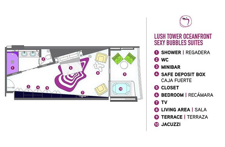 Lush Tower Oceanfront Sexy Bubbles Suite Temptation Cancun Resort Cancún Lush Tower Oceanfront Sexy Bubbles Suite Temptation Cancun Resort Cancún